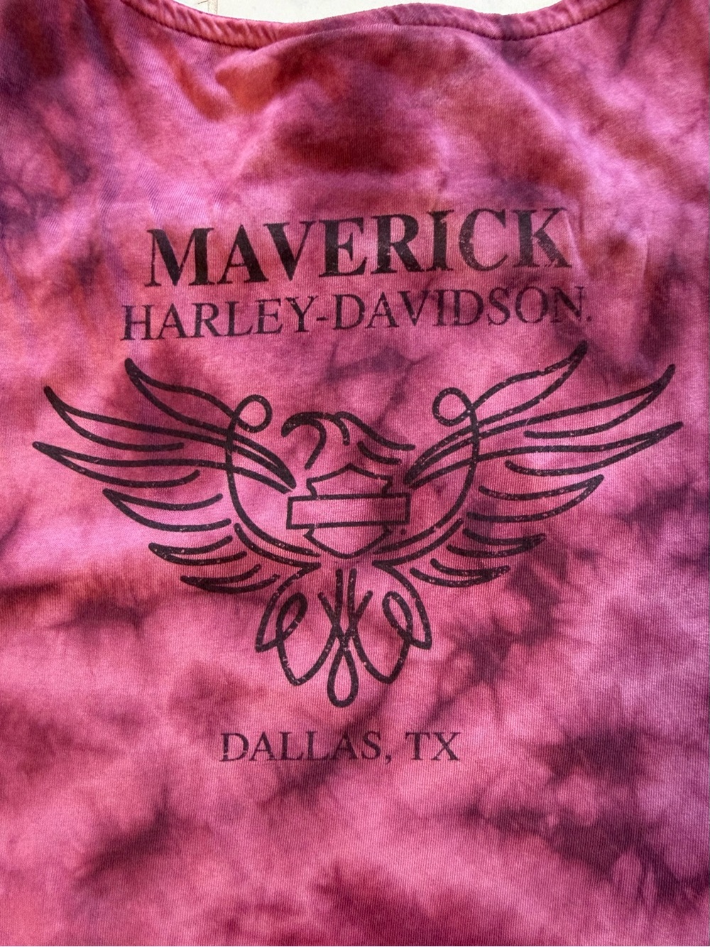 Harley-Davidson Purple Tie-Dye Cold-Shoulder Long Sleeve Top - Picture 3 of 5
